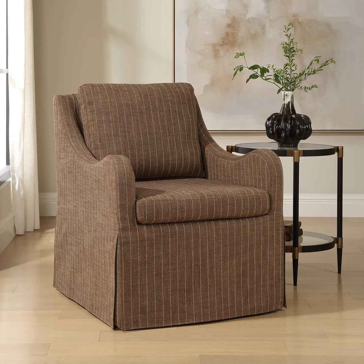 UTTERMOST LUISA PINSTRIPE SWIVEL CHAIR - Decorative Accents