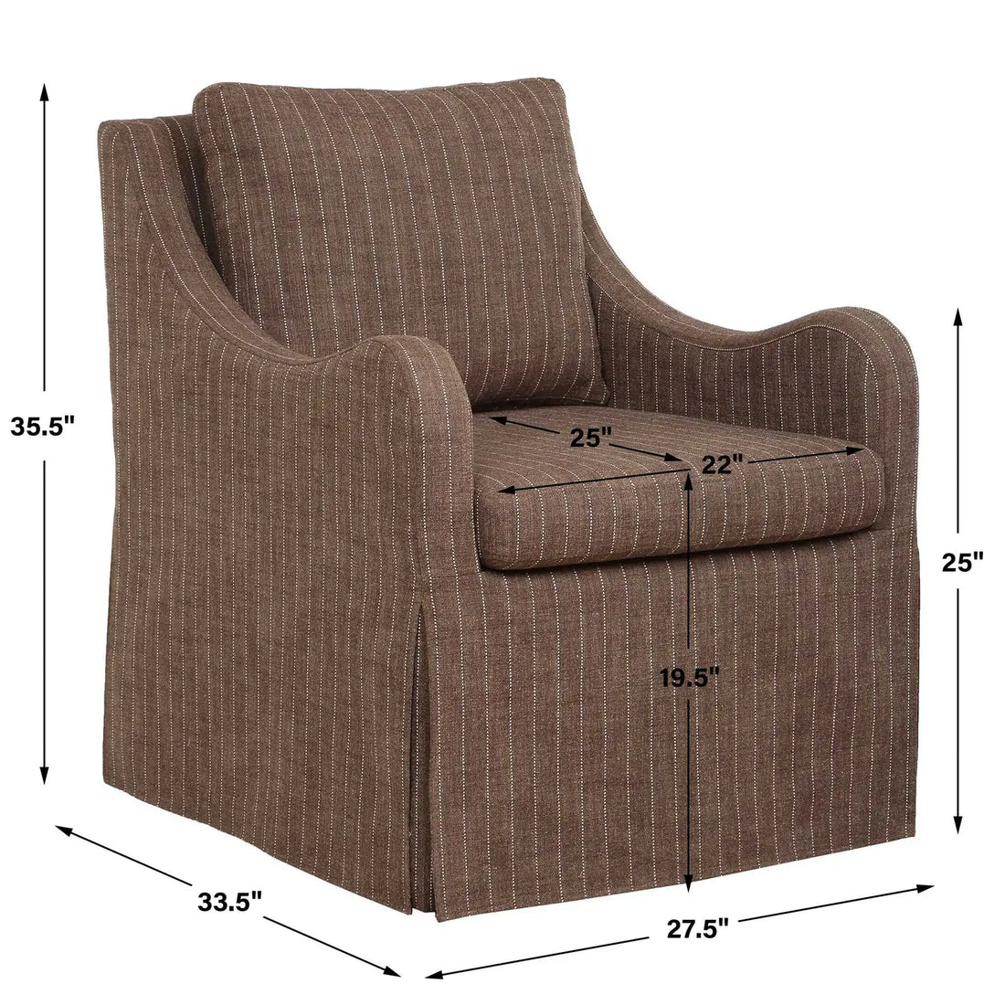 UTTERMOST Luisa Pinstripe Swivel Chair - Decorative Accents