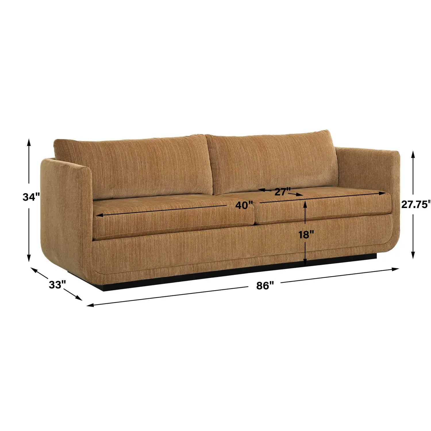 UTTERMOST Abound Ginger Sofa - Decorative Accents