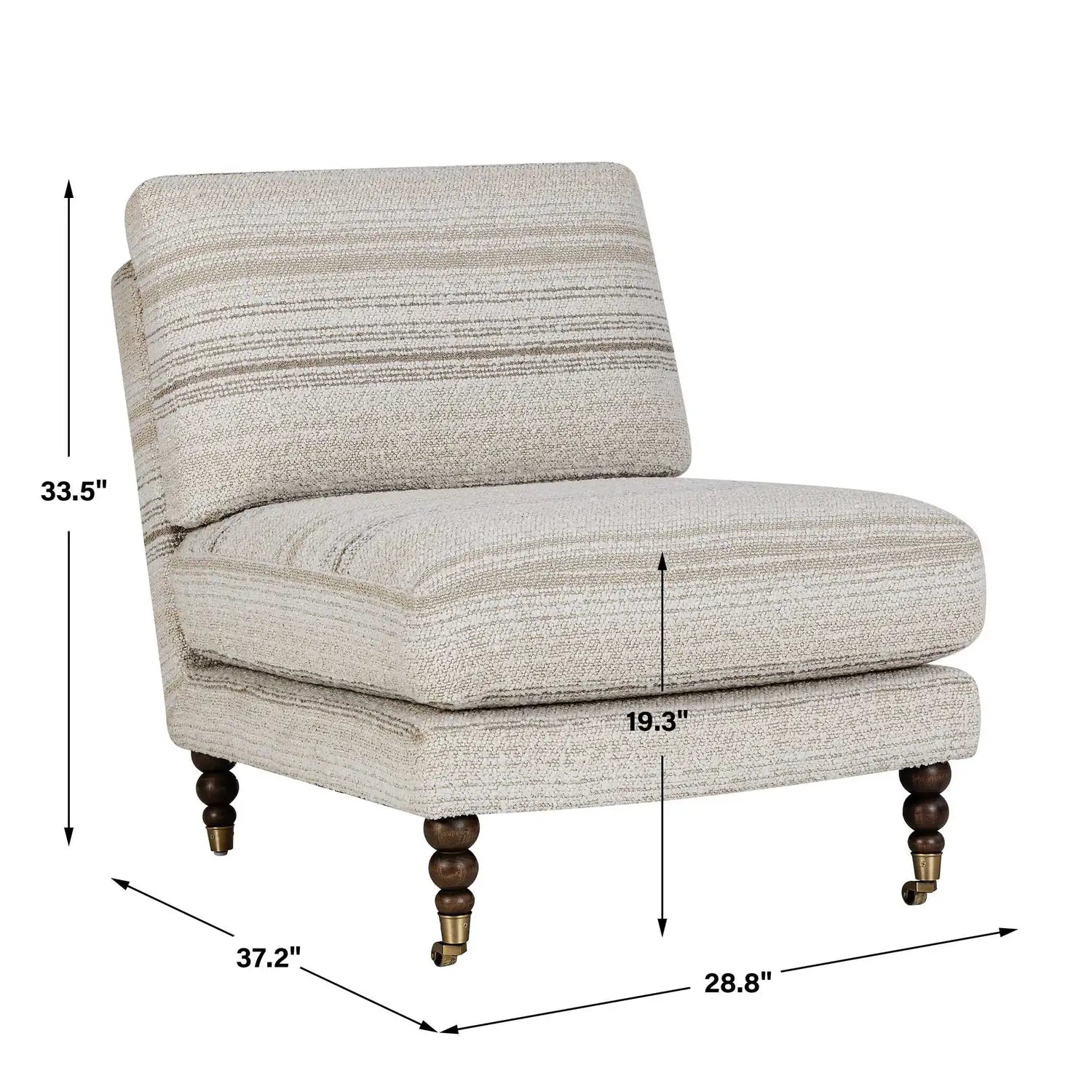 UTTERMOST Chatsworth Modern Slipper Chair - Decorative Accents