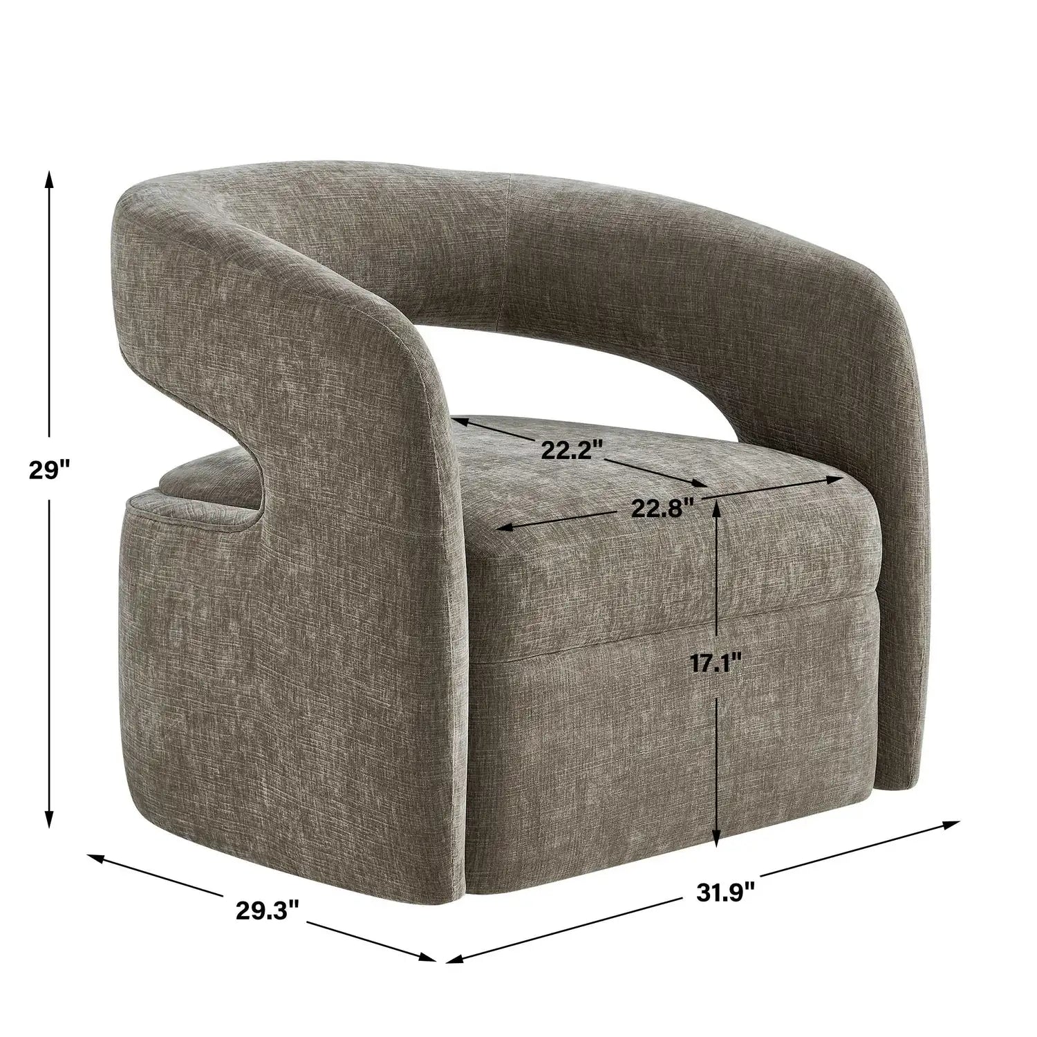 UTTERMOST Breis Swivel Barrel Chair - Decorative Accents