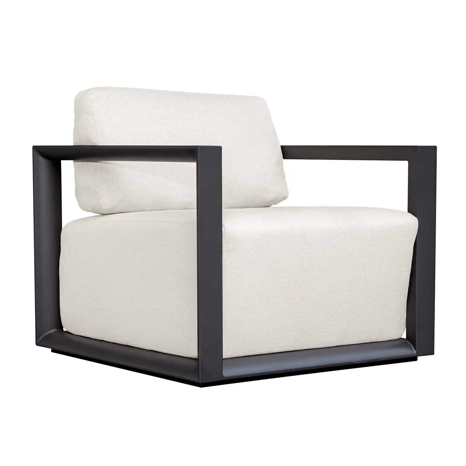 UTTERMOST Remsen Black/Oyster Outdoor Lounge Chair - Decorative Accents