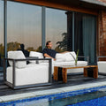 UTTERMOST Remsen Black/Oyster Outdoor Lounge Chair - Decorative Accents