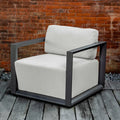 UTTERMOST Remsen Black/Oyster Outdoor Lounge Chair - Decorative Accents