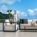 UTTERMOST Remsen Black/Oyster Outdoor Lounge Chair - Decorative Accents