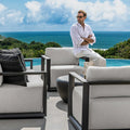 UTTERMOST Remsen Black/Oyster Outdoor Lounge Chair - Decorative Accents