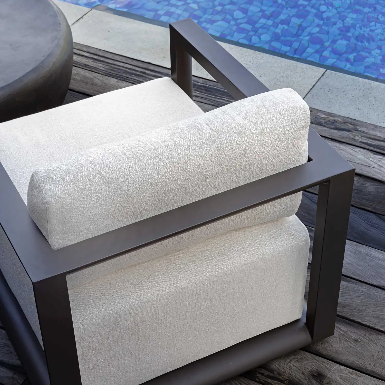 UTTERMOST Remsen Black/Oyster Outdoor Lounge Chair - Decorative Accents
