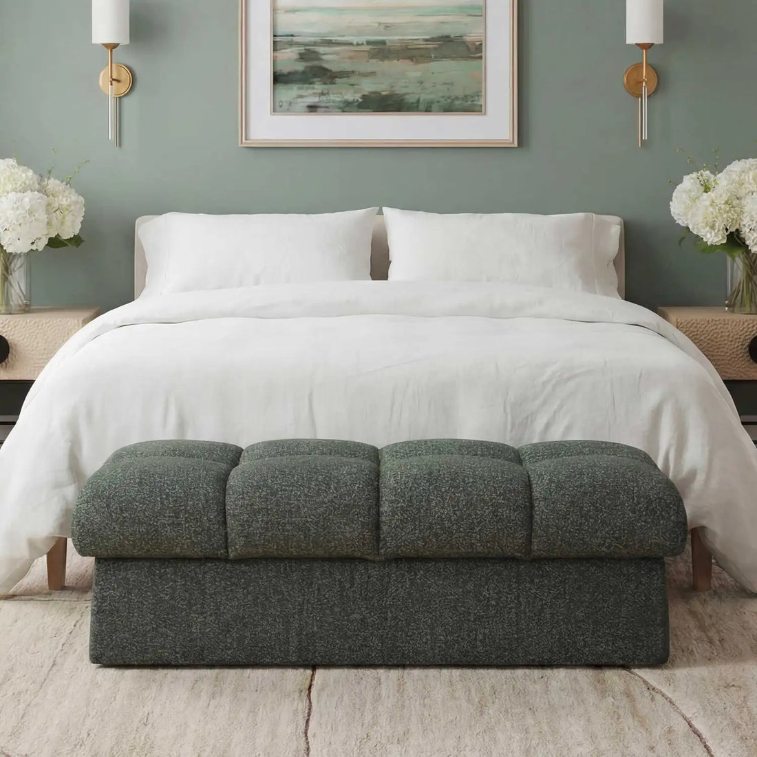 UTTERMOST Harlem Moss Green/ Lake Bench - Decorative Accents