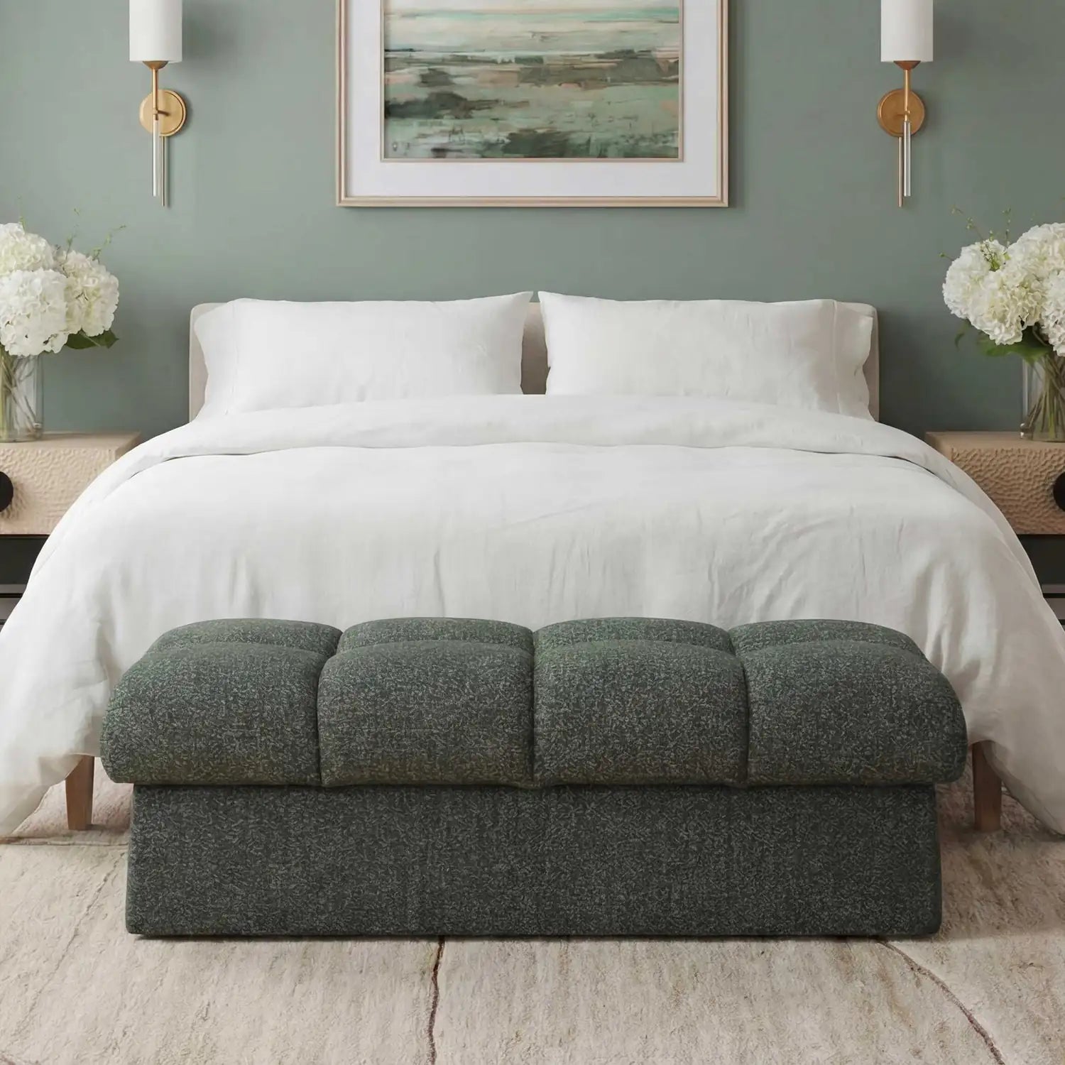 UTTERMOST Harlem Moss Green/ Lake Bench - Decorative Accents