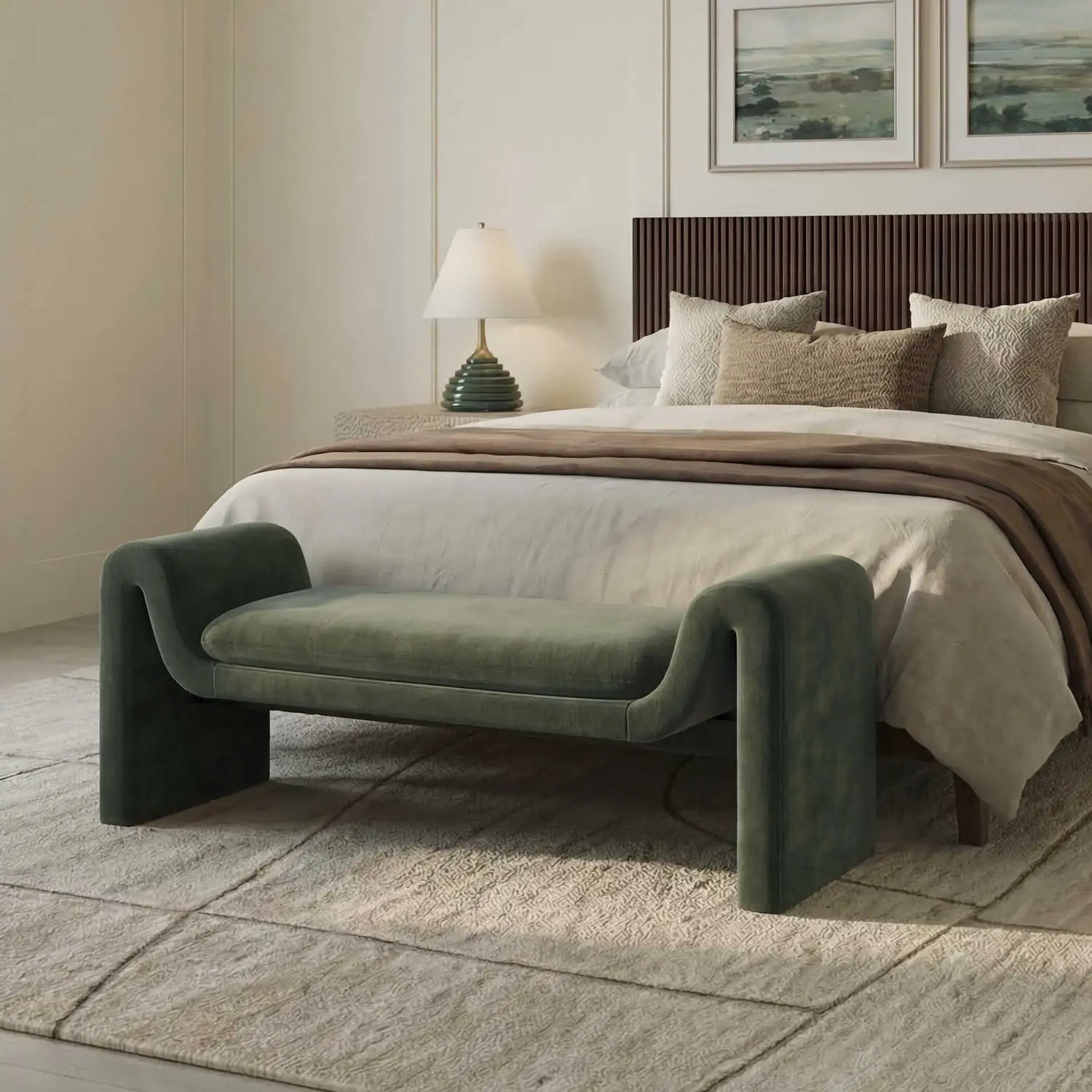 UTTERMOST Manson Moss Bench - Decorative Accents