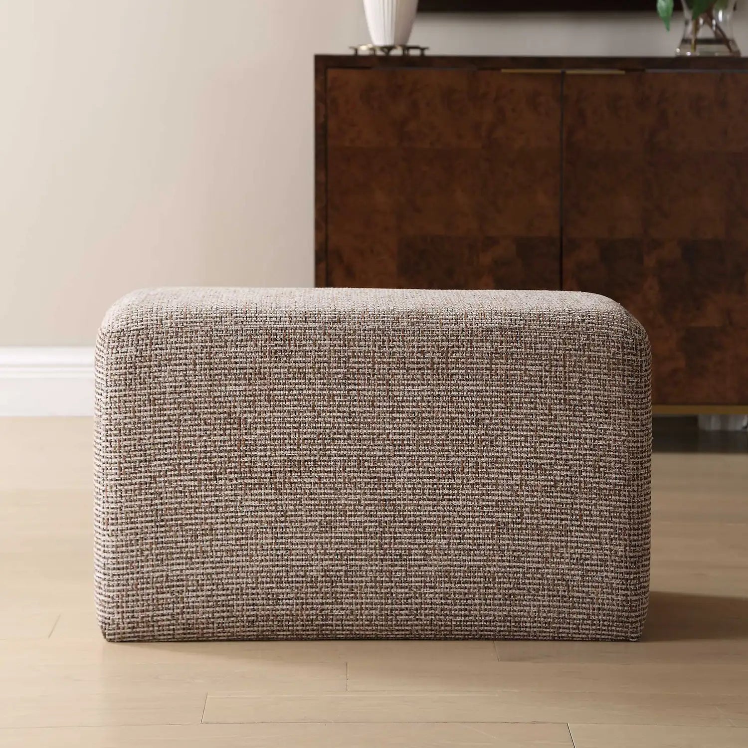 UTTERMOST Kelce Woven Checkered Ottoman - Decorative Accents