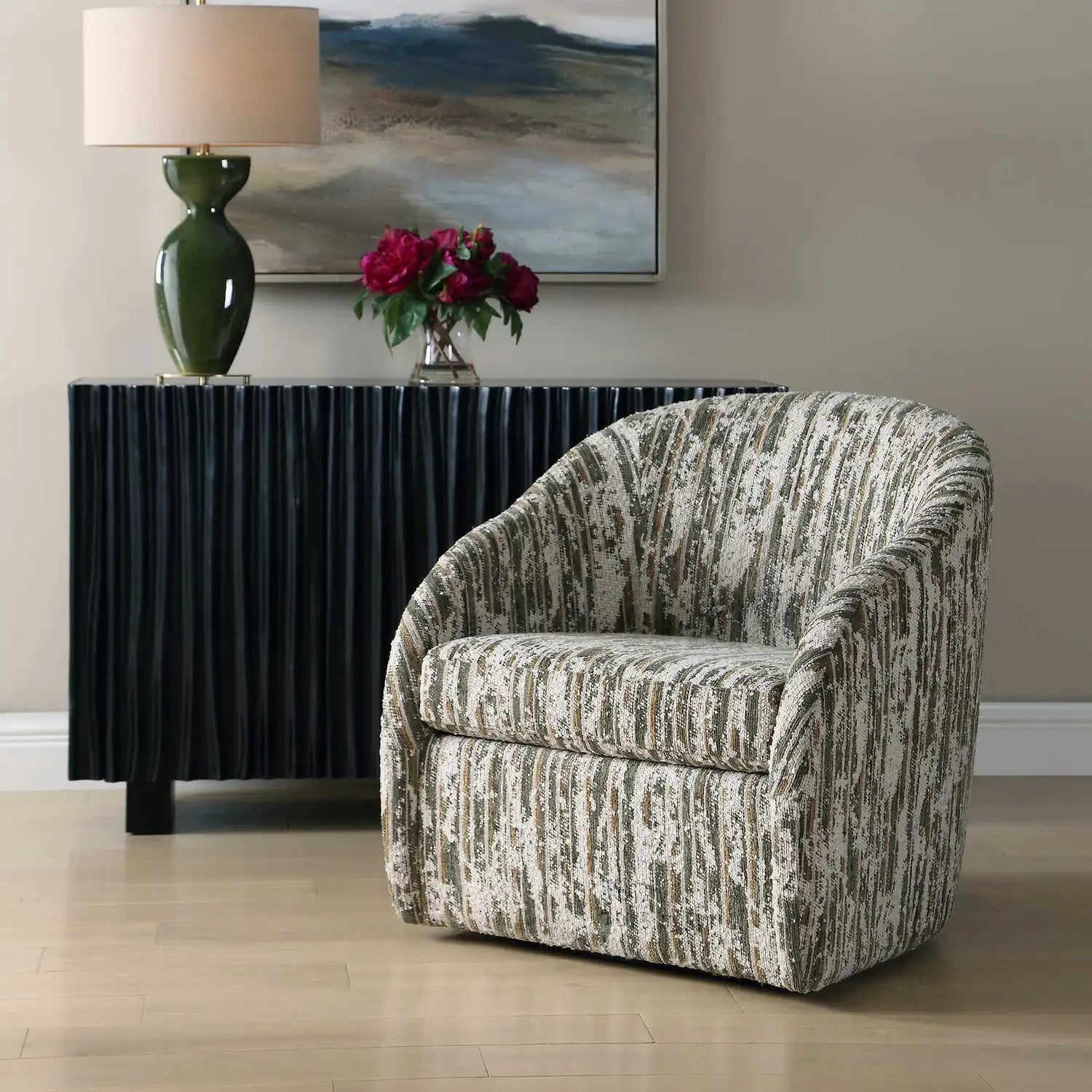 UTTERMOST Mari Boucle Swivel Chair - Decorative Accents