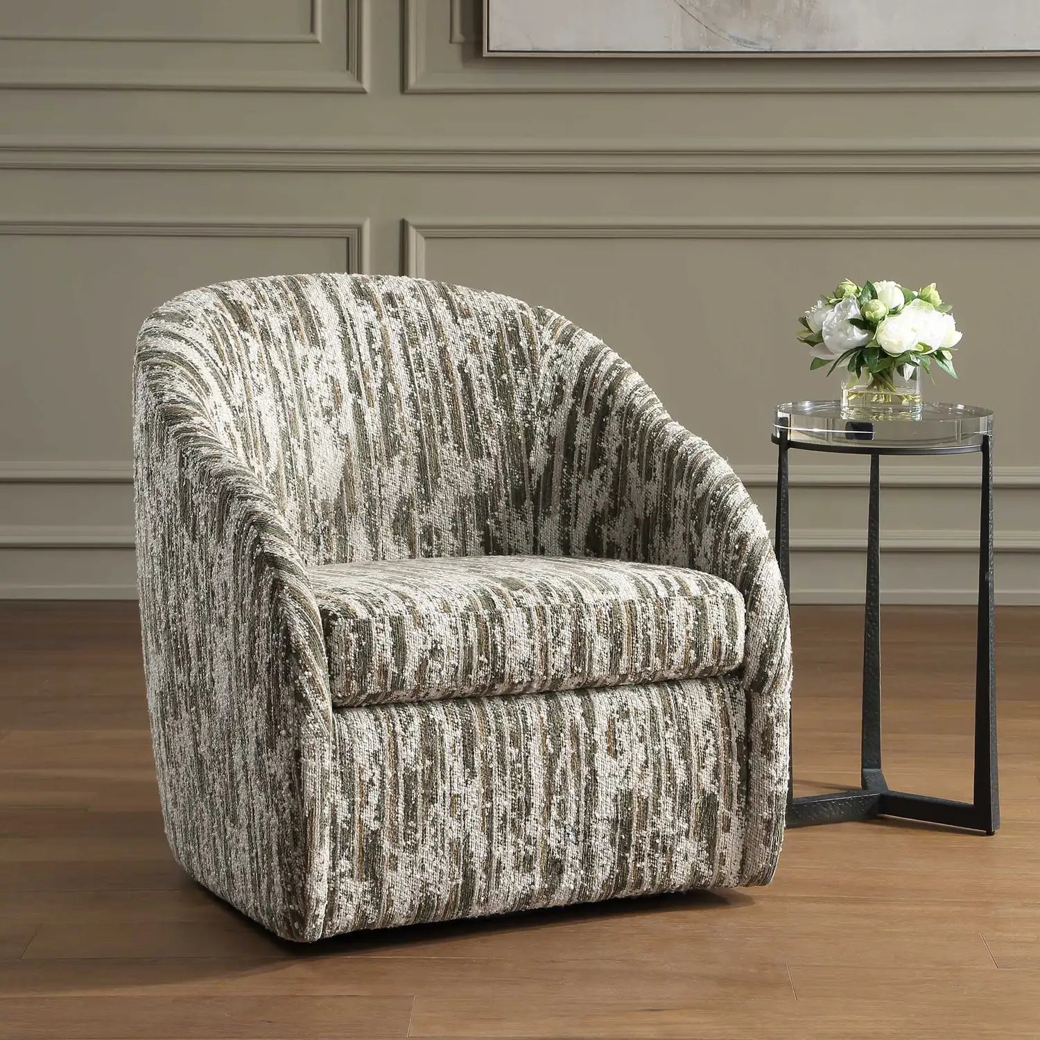 UTTERMOST Mari Boucle Swivel Chair - Decorative Accents