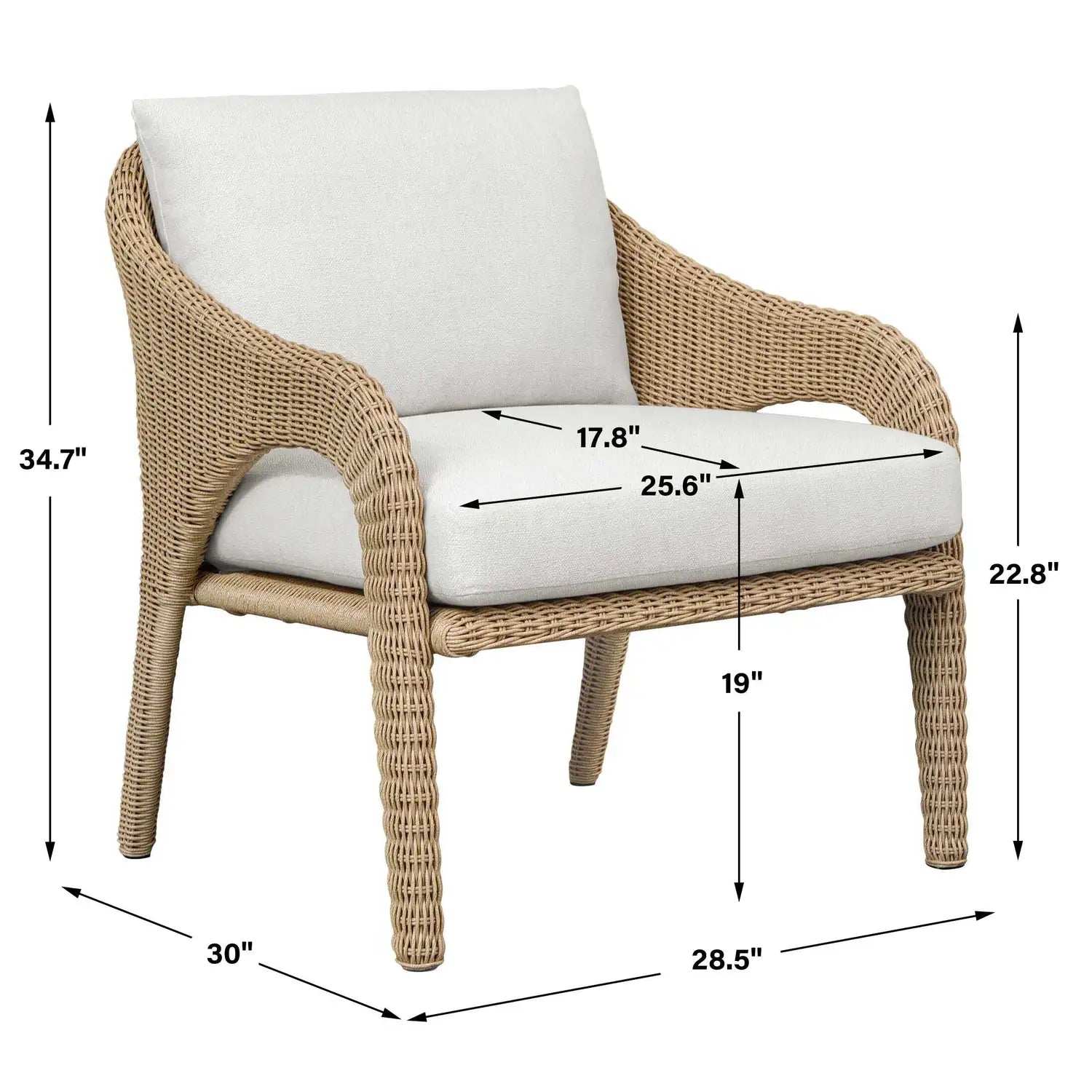 UTTERMOST Kavali Outdoor Wicker Lounge Chair - Decorative Accents