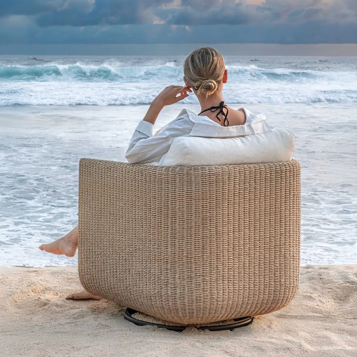 UTTERMOST Santorini Outdoor Swivel Lounge Chair - Decorative Accents