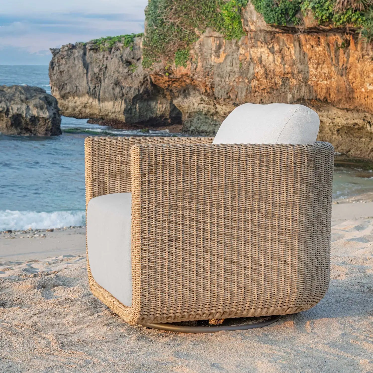 UTTERMOST Santorini Outdoor Swivel Lounge Chair - Decorative Accents