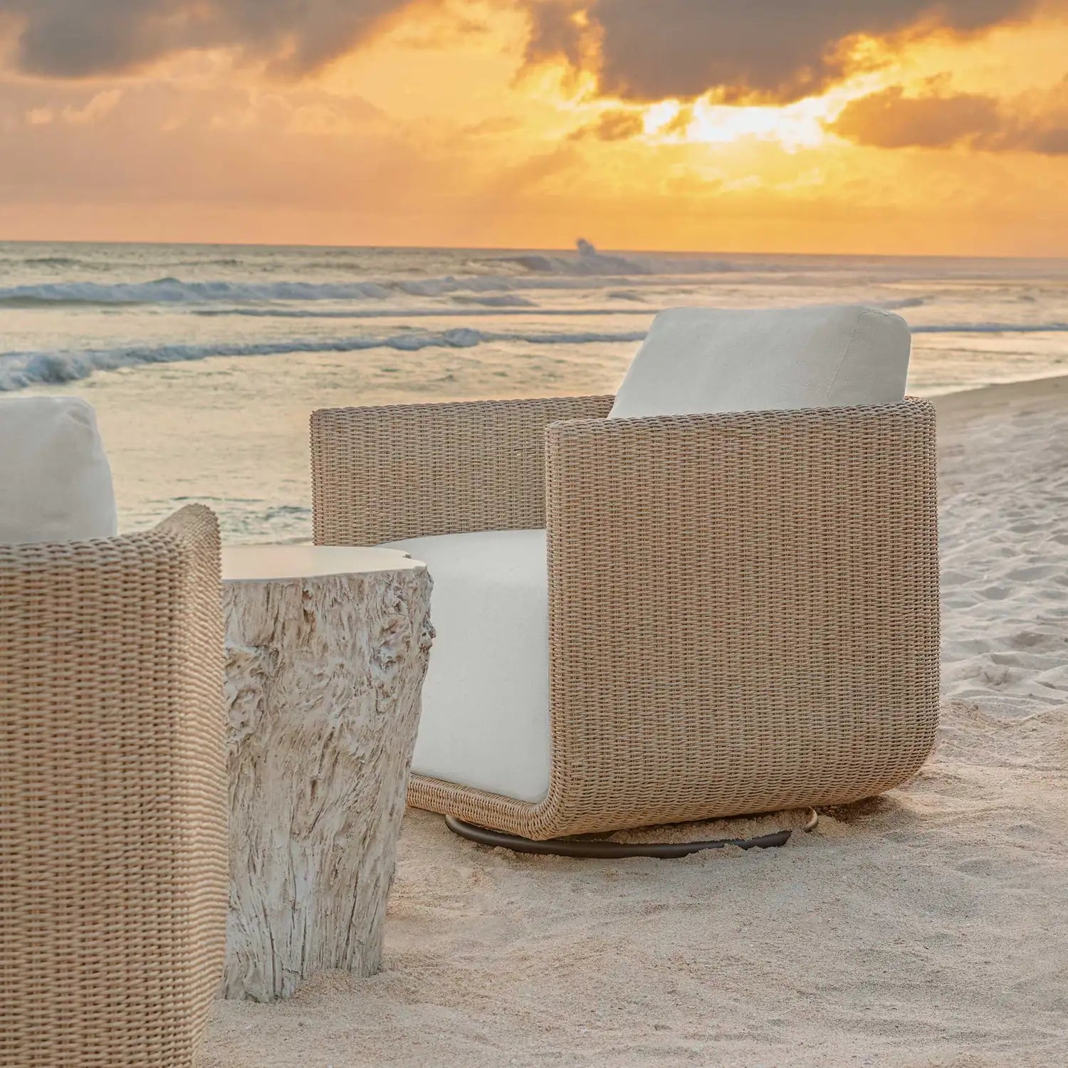 UTTERMOST Santorini Outdoor Swivel Lounge Chair - Decorative Accents
