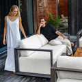 UTTERMOST Remsen Outdoor Black/Oyster Sofa - Decorative Accents