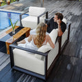 UTTERMOST Remsen Outdoor Black/Oyster Sofa - Decorative Accents