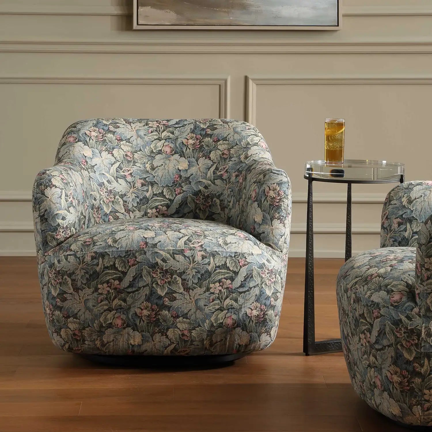 UTTERMOST Ansel Tapestry Swivel Chair - Decorative Accents