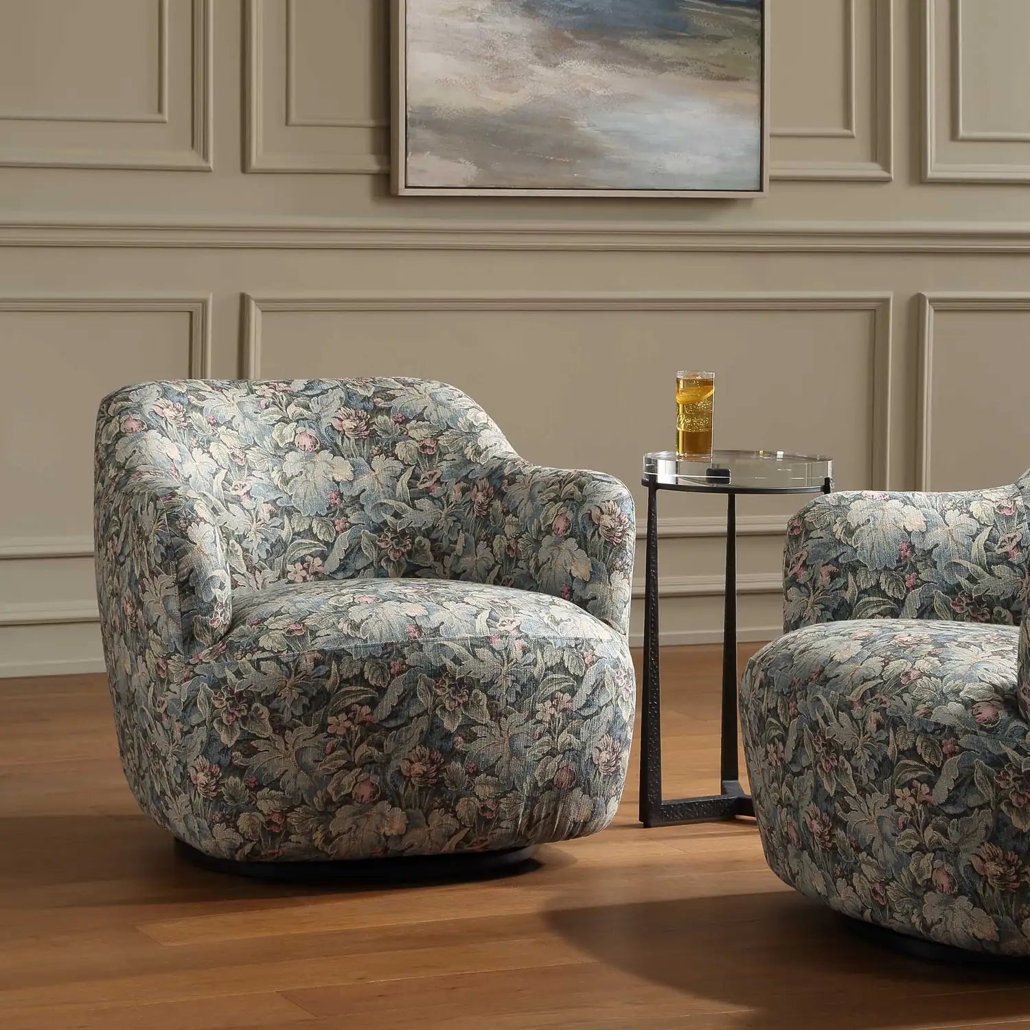 UTTERMOST Ansel Tapestry Swivel Chair - Decorative Accents