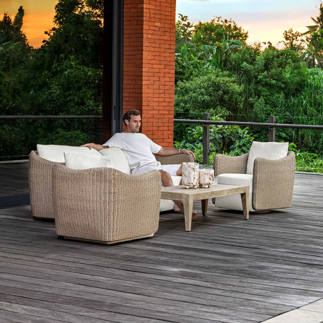 UTTERMOST Sunset Wicker Outdoor Sofa - Decorative Accents