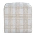 UTTERMOST Joie Porcelain Plaid Ottoman - Decorative Accents