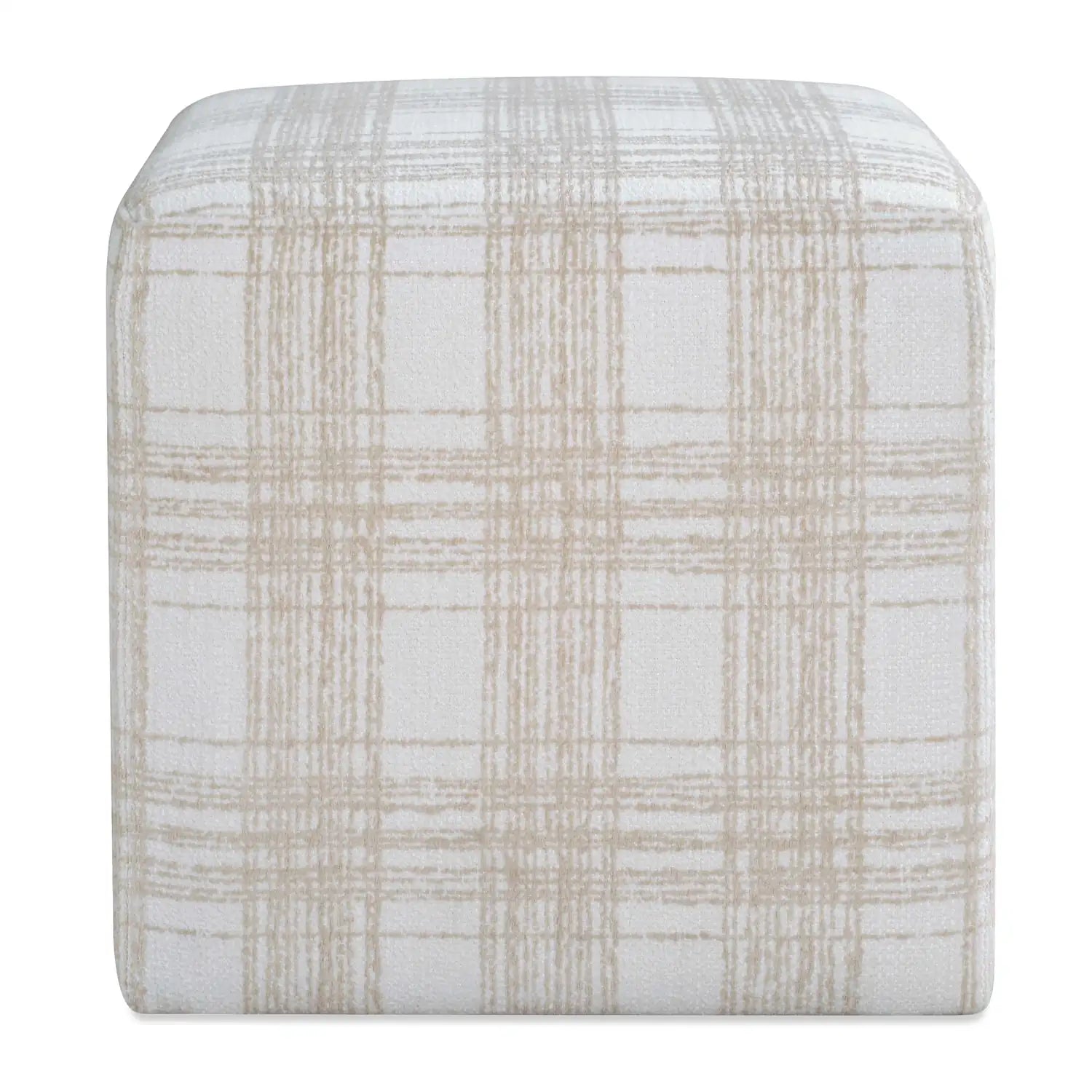 UTTERMOST Joie Porcelain Plaid Ottoman - Decorative Accents