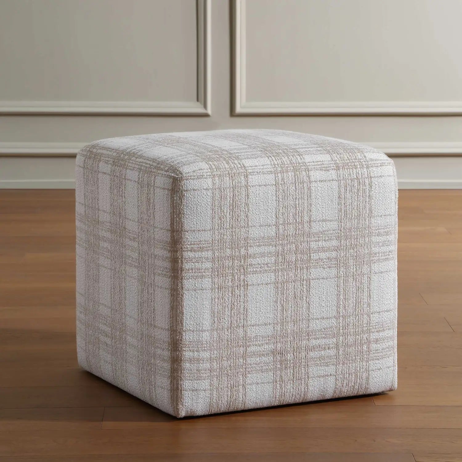 UTTERMOST Joie Porcelain Plaid Ottoman - Decorative Accents