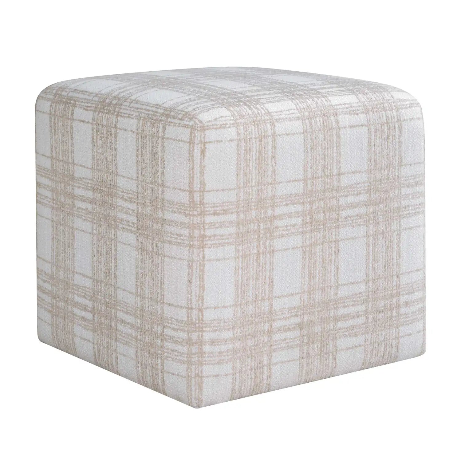 UTTERMOST Joie Porcelain Plaid Ottoman - Decorative Accents