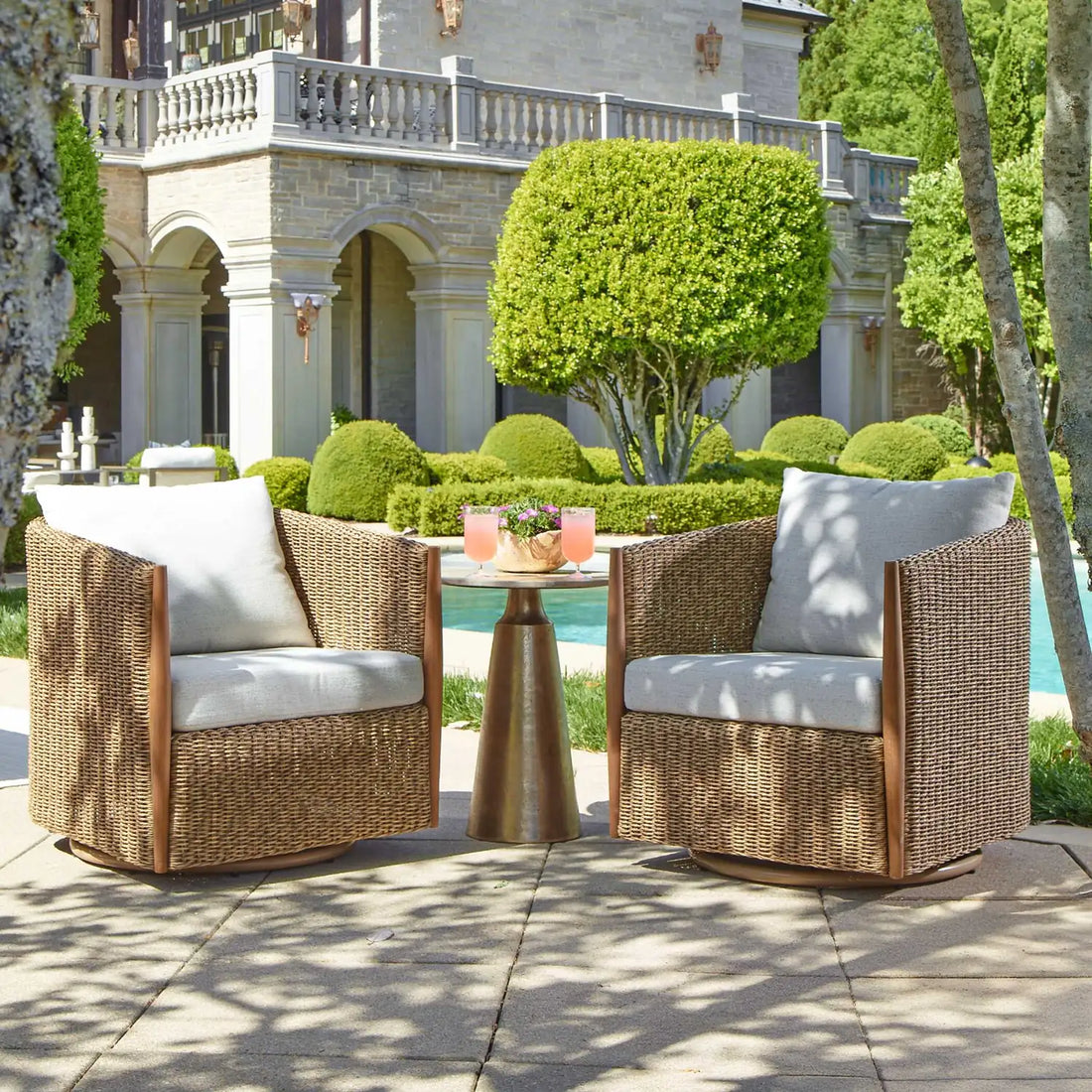 UTTERMOST Cala Outdoor Swivel Rocking Chair - Decorative Accents