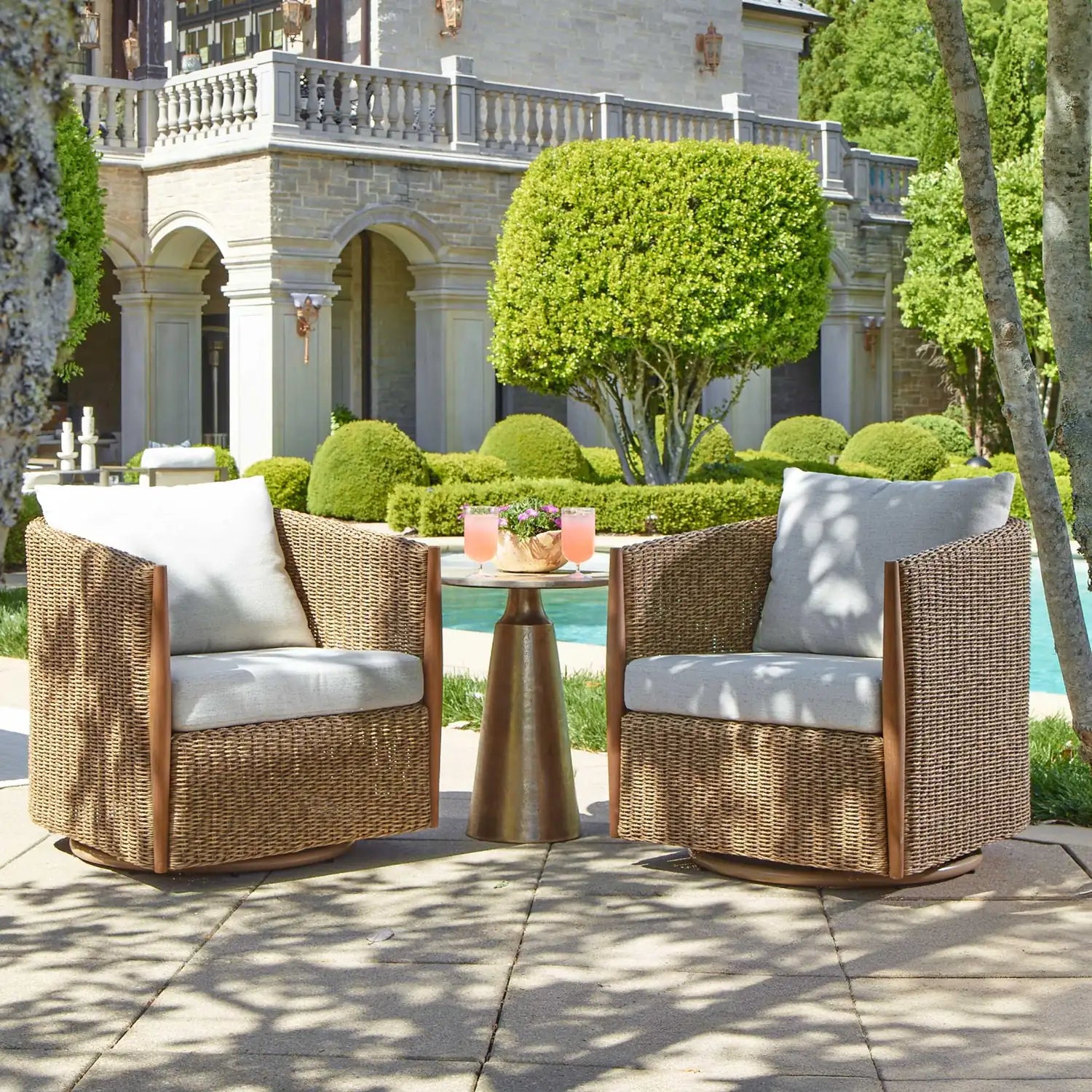 UTTERMOST Cala Outdoor Swivel Rocking Chair - Decorative Accents