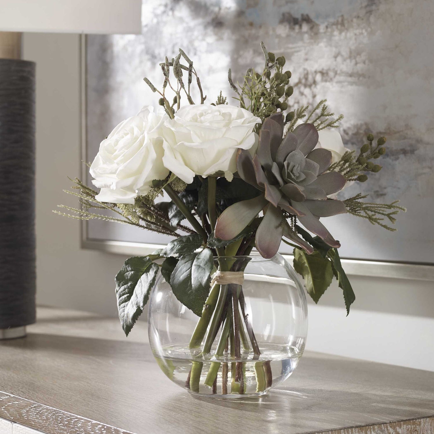 UTTERMOST BELMONTE FLORAL BOUQUET & VASE - Decorative Accents