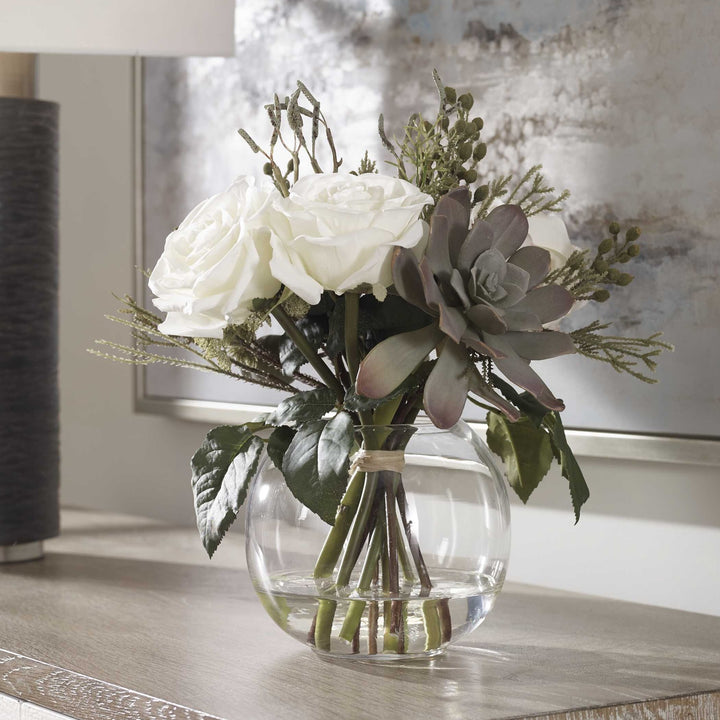 UTTERMOST BELMONTE FLORAL BOUQUET & VASE - Decorative Accents