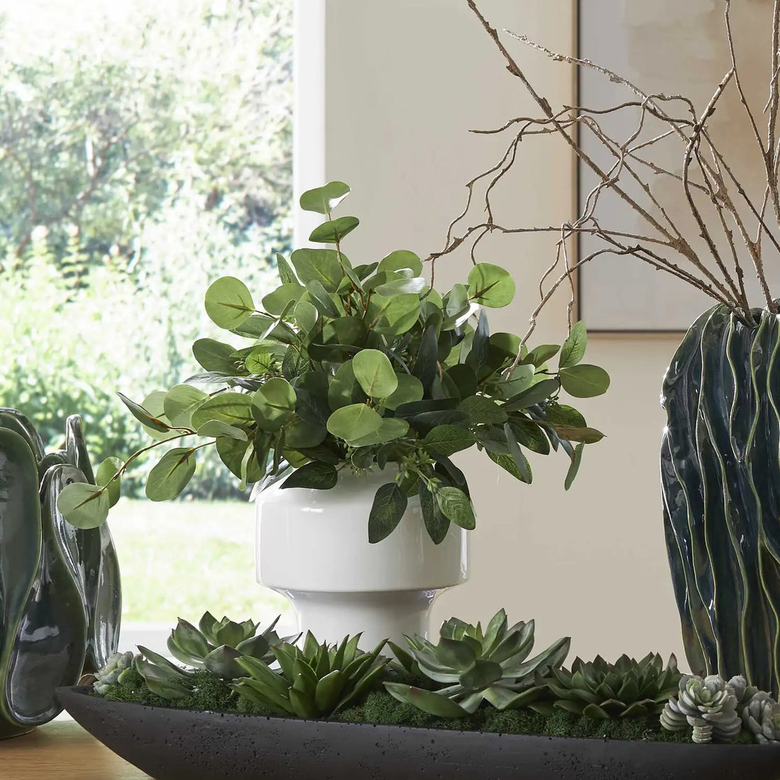 UTTERMOST Essence Eucalyptus Accent & Vase - Decorative Accents
