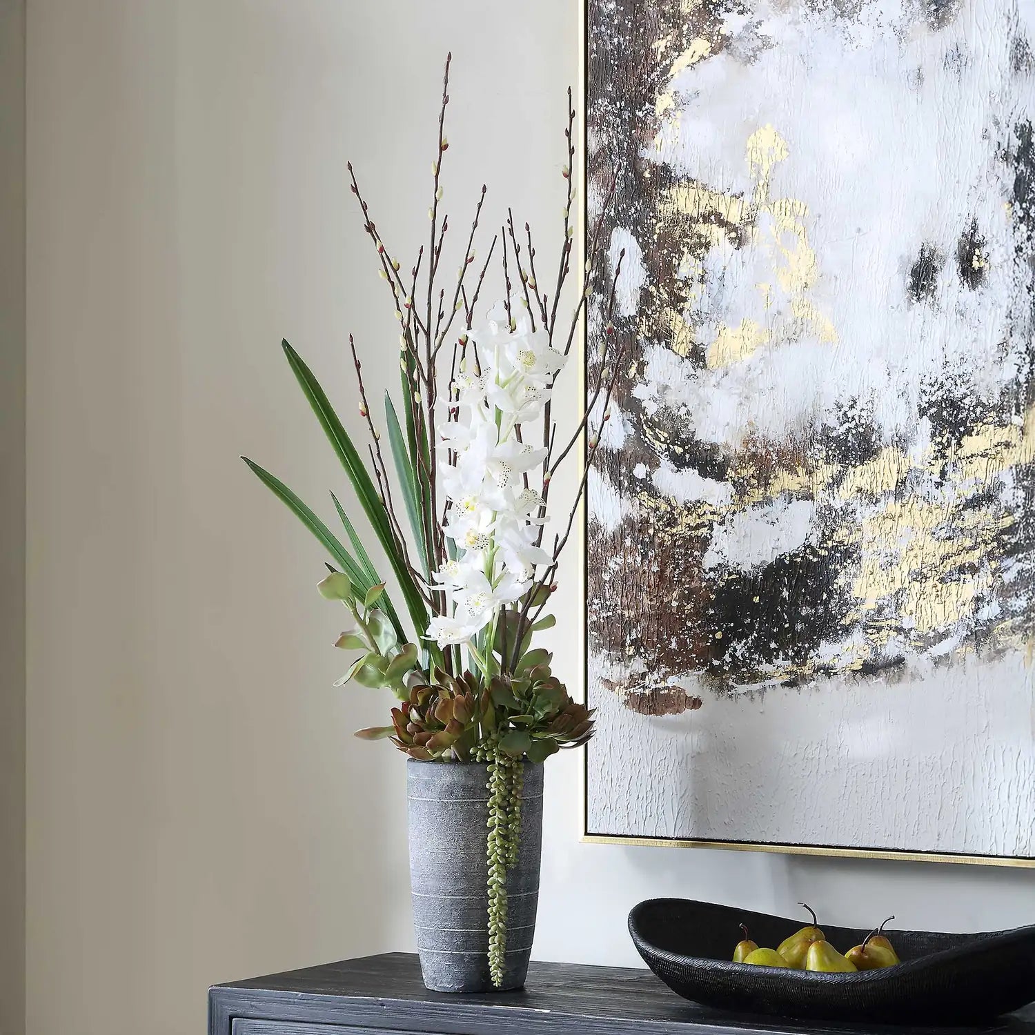 UTTERMOST ETERNA ORCHID CENTERPIECE & VASE - Decorative Accents
