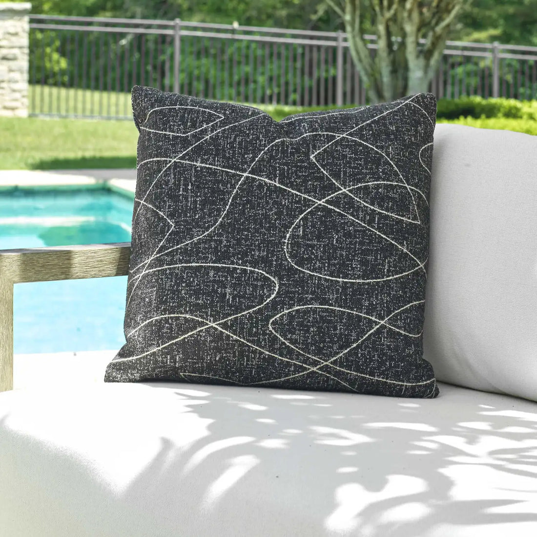 UTTERMOST Loopy Loop Outdoor Onyx Pillow - Decorative Accents