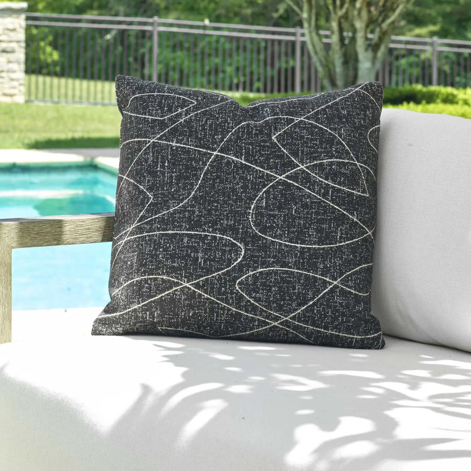 UTTERMOST Loopy Loop Outdoor Onyx Pillow - Decorative Accents