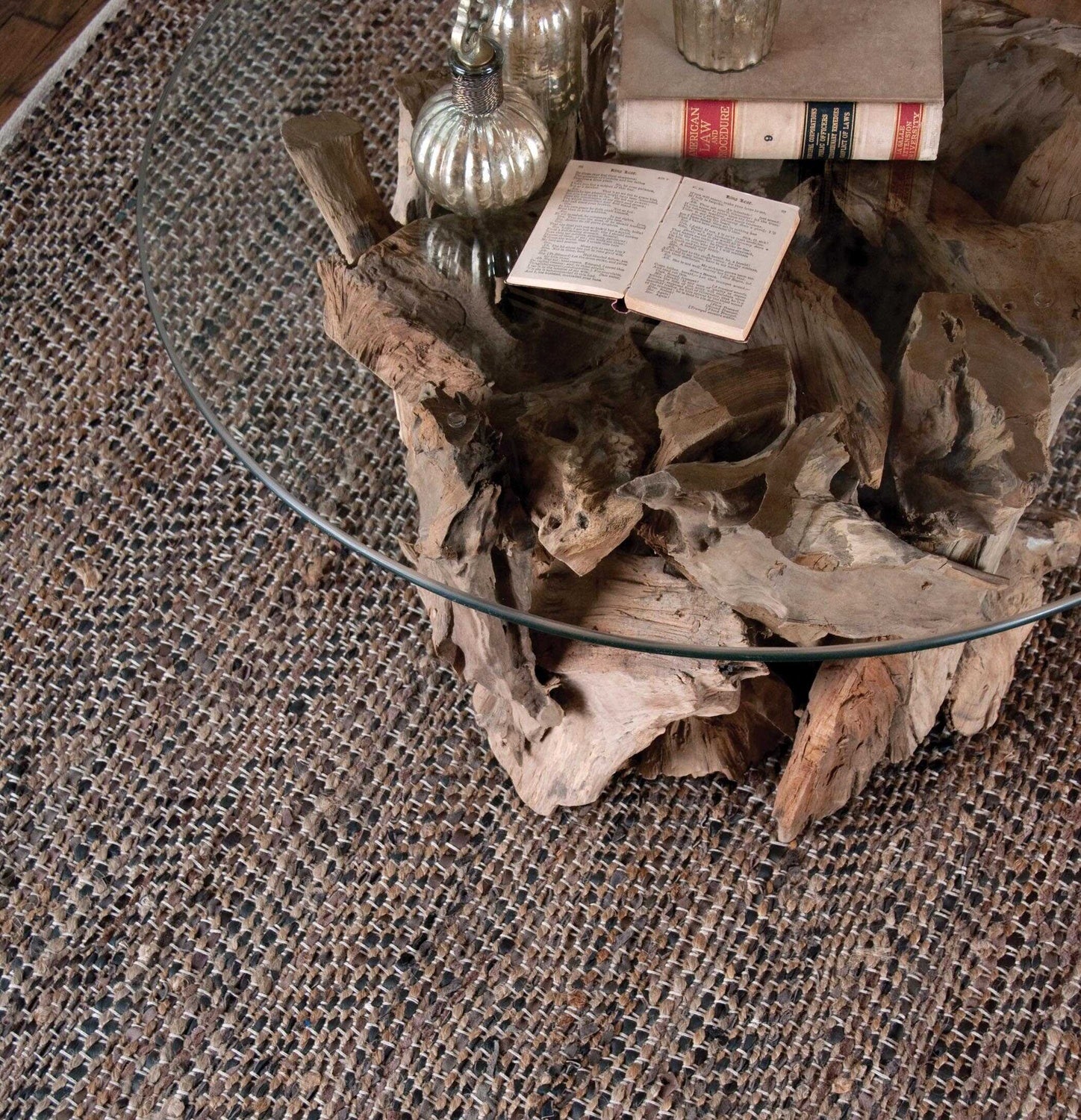 UTTERMOST TOBAIS RESCUED LEATHER & HEMP RUG - Rugs