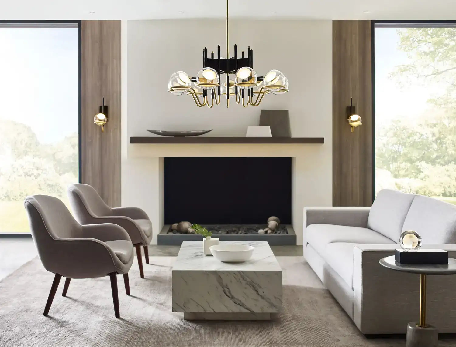 VISUAL COMFORT MODERN, CROSBY CHANDELIER, CHANDELIER LIGHT