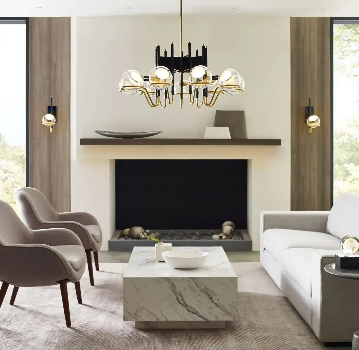 VISUAL COMFORT MODERN, CROSBY CHANDELIER, CHANDELIER LIGHT