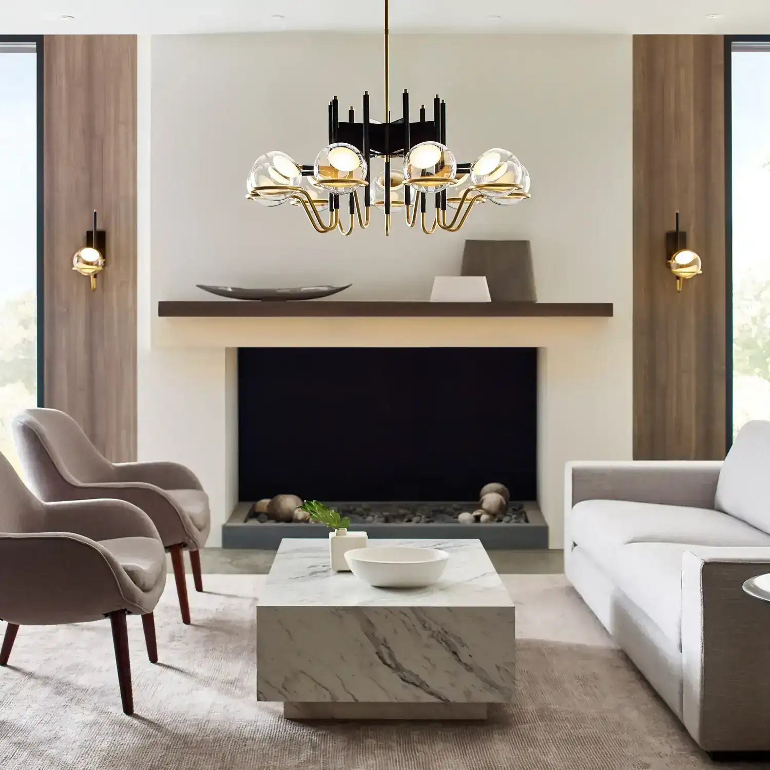 VISUAL COMFORT MODERN, CROSBY CHANDELIER, CHANDELIER LIGHT