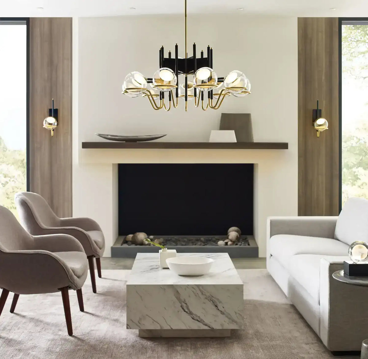 VISUAL COMFORT MODERN, CROSBY CHANDELIER, CHANDELIER LIGHT