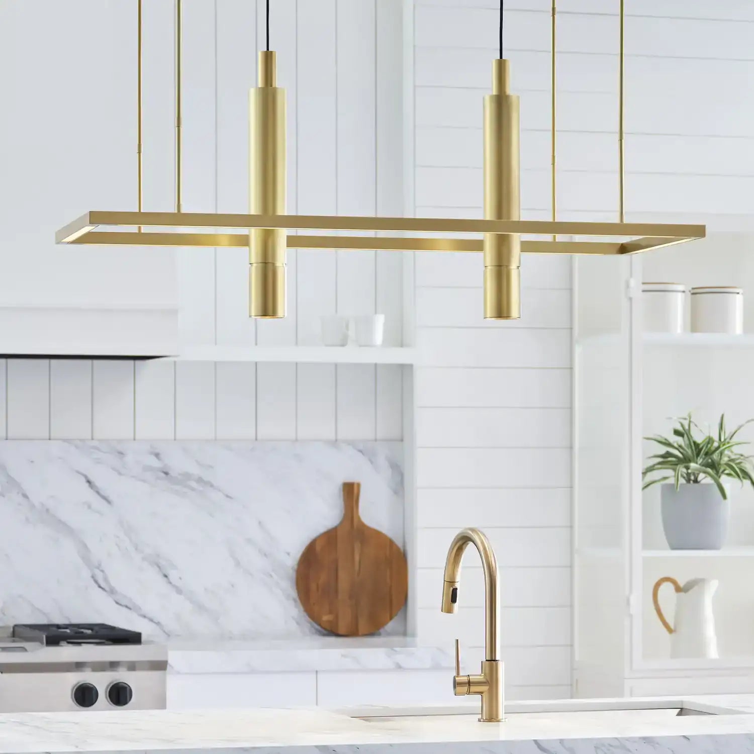 VISUAL COMFORT MODERN, STAGGER HALO LINEAR SUSPENSION, PENDANT LIGHT