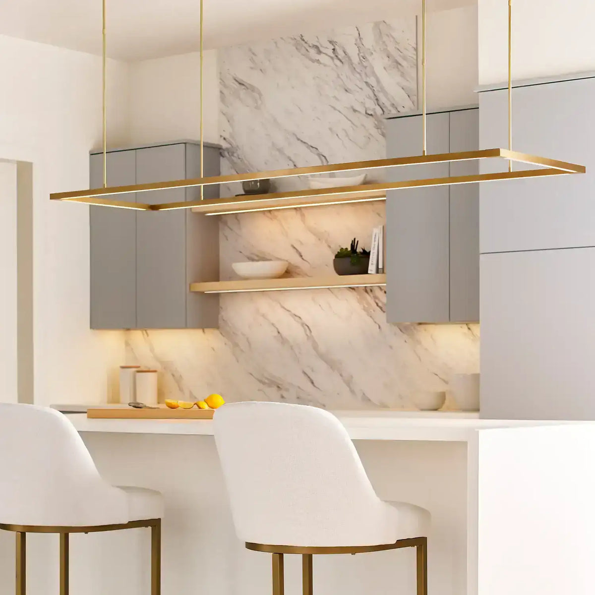 VISUAL COMFORT MODERN, STAGGER HALO LINEAR SUSPENSION, PENDANT LIGHT