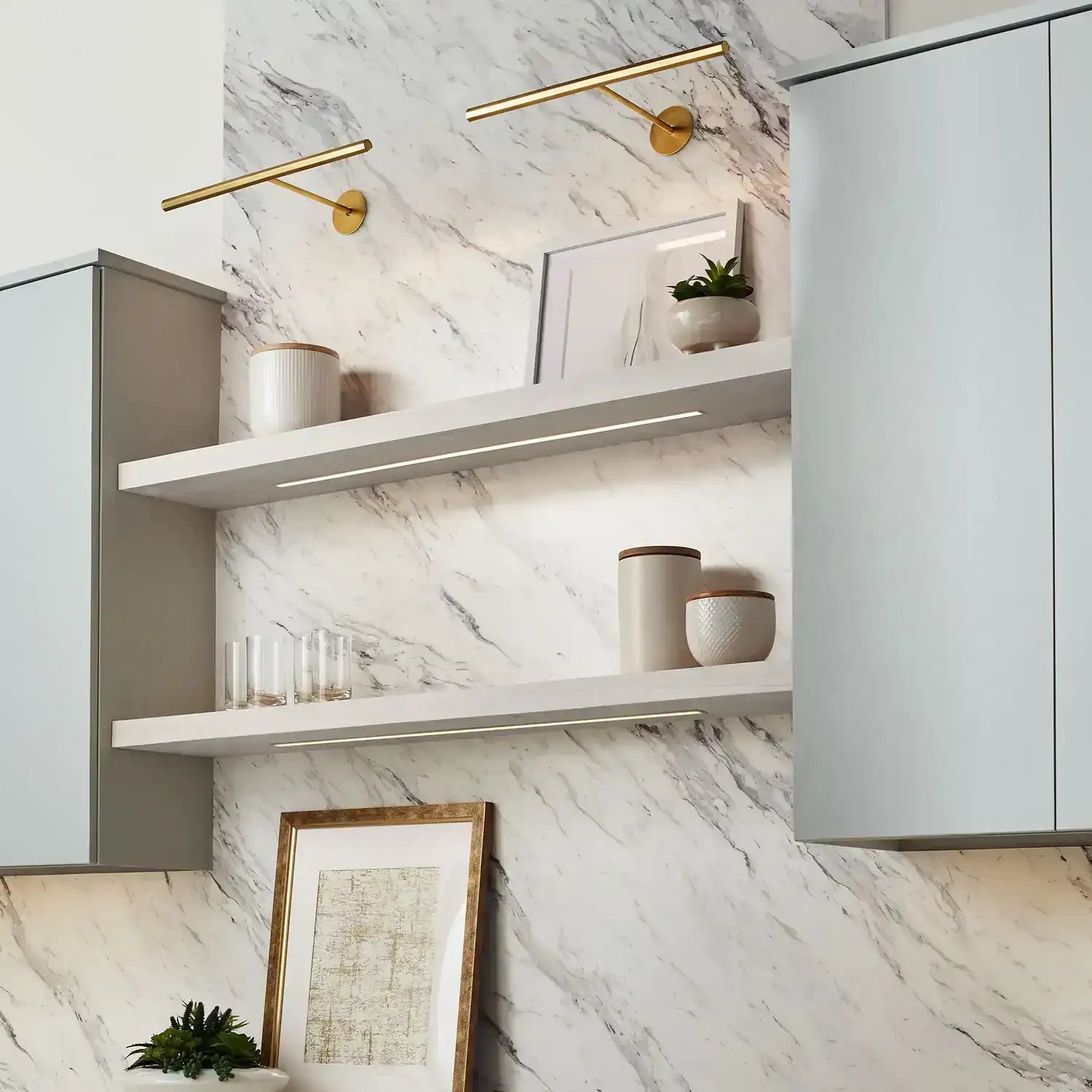 VISUAL COMFORT MODERN, PLURAL FACETED PICTURE LIGHT, WALL SCONCES