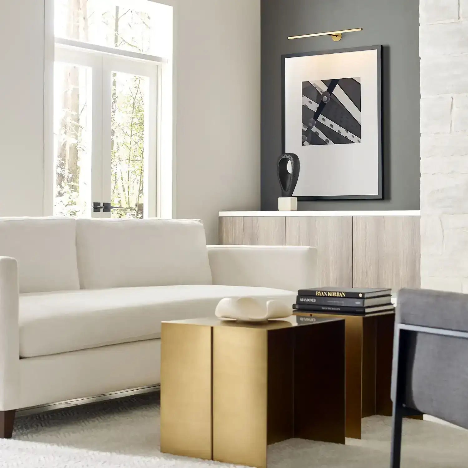 VISUAL COMFORT MODERN, PLURAL FACETED PICTURE LIGHT, WALL SCONCES