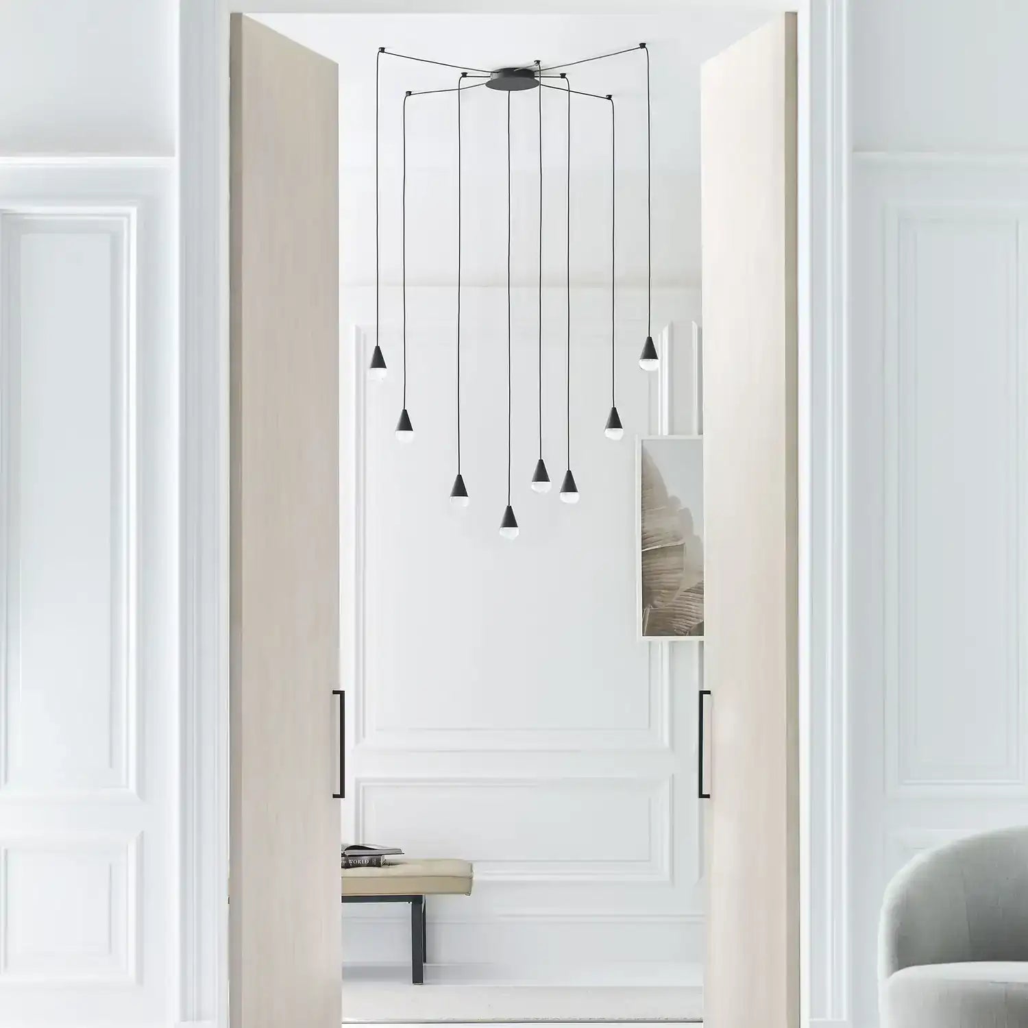 VISUAL COMFORT MODERN, CUPOLA LIGHT CHANDELIER, CHANDELIER LIGHT