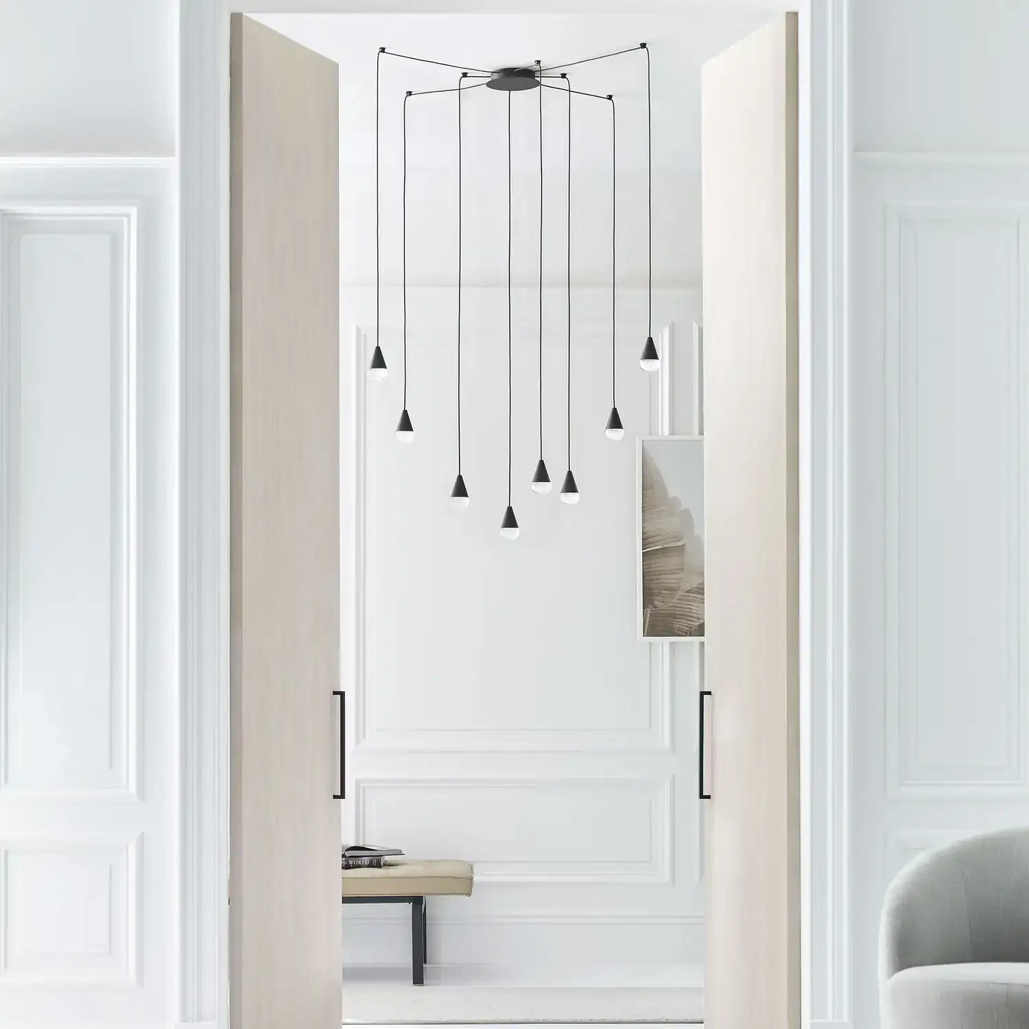 VISUAL COMFORT MODERN, CUPOLA LIGHT CHANDELIER, CHANDELIER LIGHT