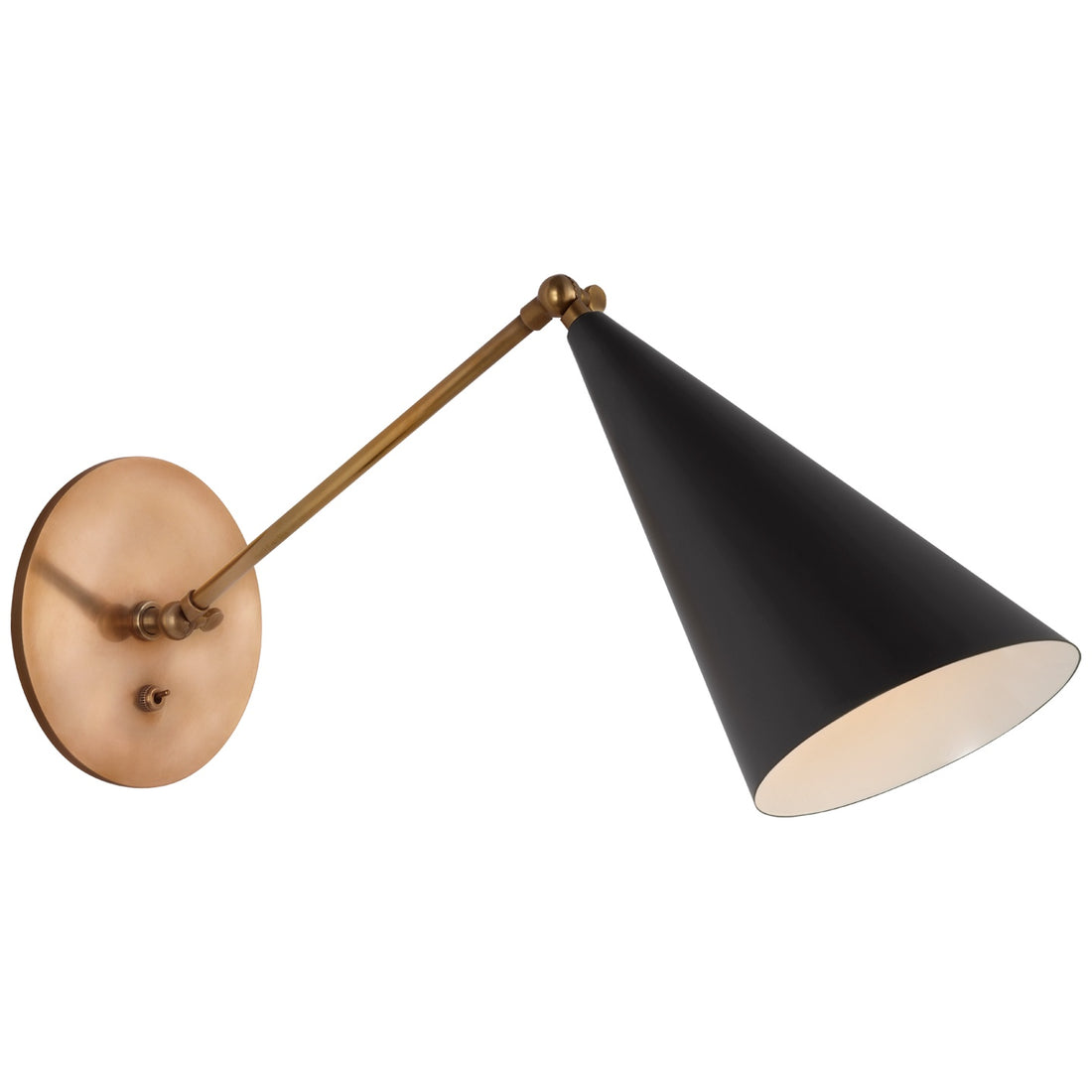 VISUAL COMFORT SIGNATURE, CLEMENTE SINGLE ARM LIBRARY SCONCE, WALL SCONCES